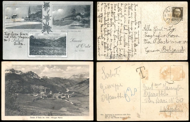 SAUZE d'OULX-Alta Valle di Susa 1933-2 BELLE CARTOLINE-Formato Piccolo