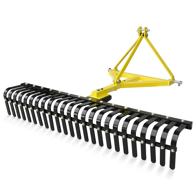 USA  Attachments 5 FT Landscape Rake for Compact Tractors, Category 1, 3 Point