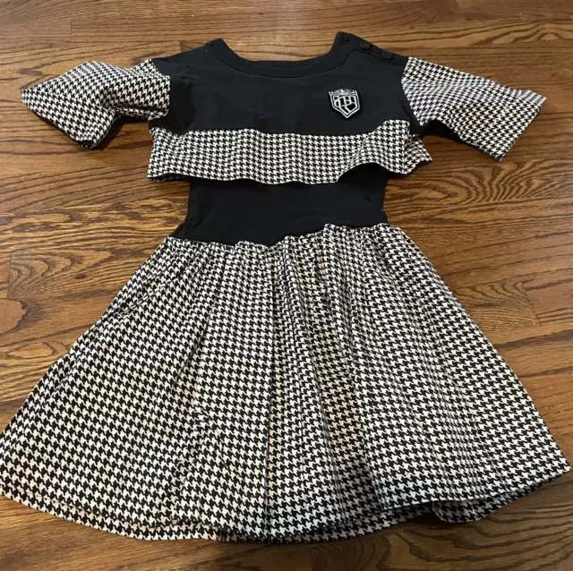 Girls Black/ White Plaid Dress by Amy Too! Byer California Sz 8 Cute Vintage 80s