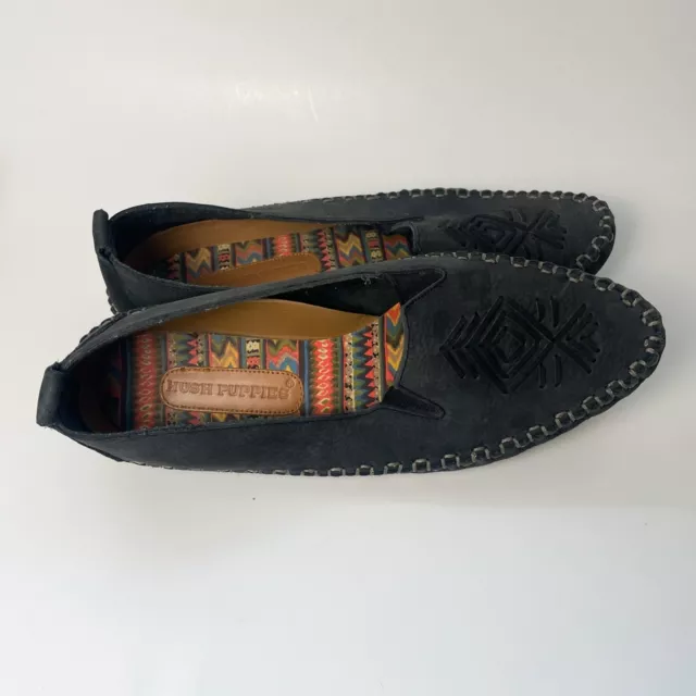 HUSH PUPPIES LEATHER Navy Moccasins Loafer Shoes $26.00 - PicClick