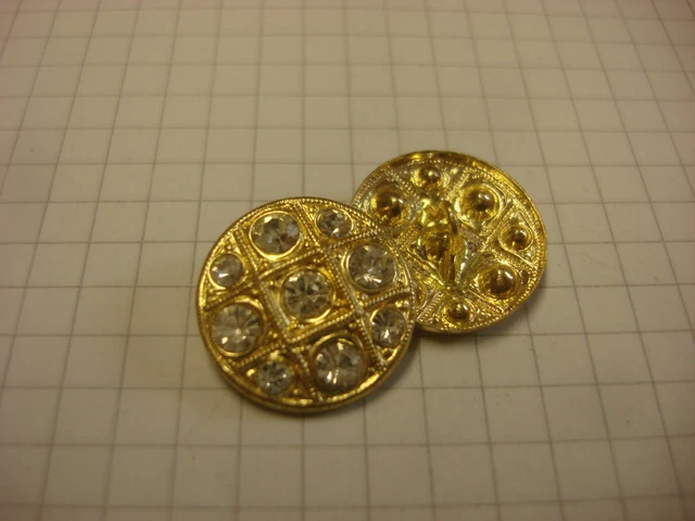 Boutons Anciens Carrés à Strass - Lot De 6 Pièces - Matière Strass - Vintage