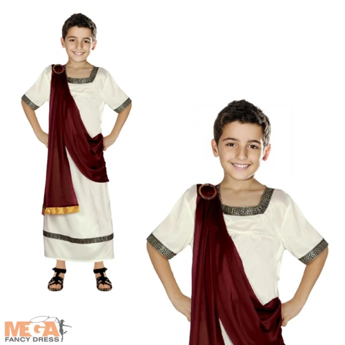 ROMAN BOYS FANCY Dress Caesar Emperor King Greek Toga Kids Childs