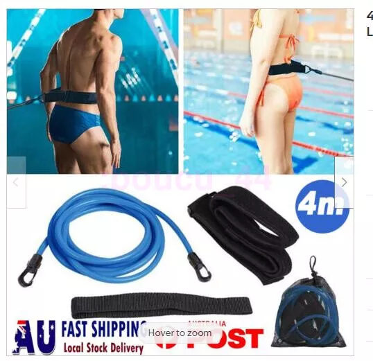 Swim Trainer Training Belt Resistance Leash Stationary Swimming System AU HOT