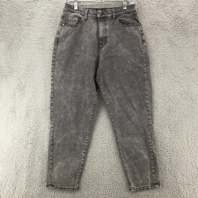 Buffalo David Bitton Mom Jeans Womens 30 Actual 29x24.5 Grey Acid Wash 5 Button