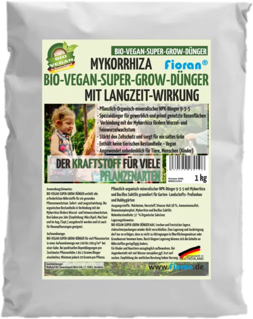 Fioran Bio Super Grow 1 5 15kg Mykorrhiza Bio Vegan Dünger Langzeitwirkung inten