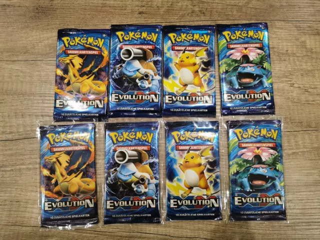 8 x Pokemon Evolution booster Deutsch (2 x4 Artworks)