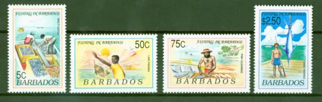 Barbados 1991 - Fische Marlin Angeln Fischfang Fischerei Karibik - Nr. 774-77 **