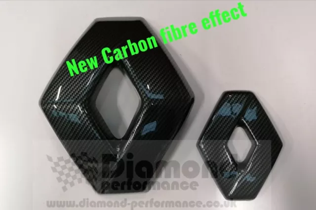 Avant & Arrière Logo Housses pour Renault Twingo 2 Facelift 2011-14 En Carbone