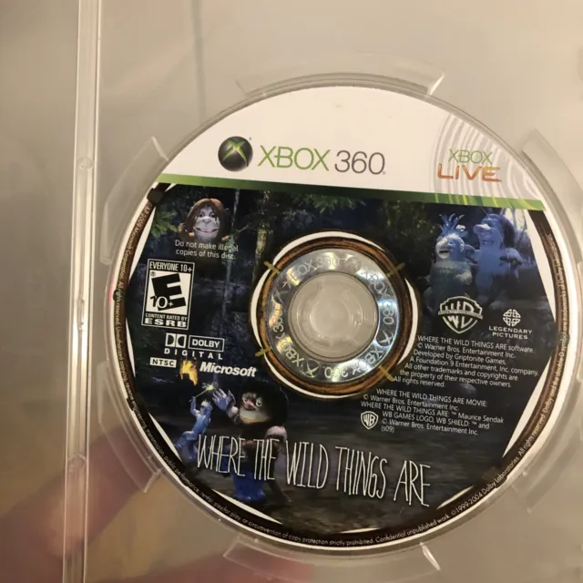 Xbox 360 Where The Wild Things Are The Video Game - GAME DISC ONLY