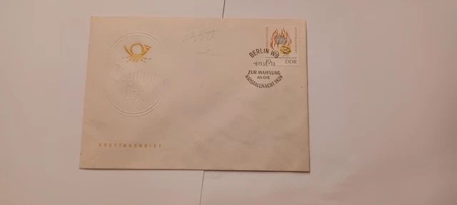 Ersttagsbrief DDR 1963 Zur Mahnung an die Kristallnacht gest. Berlin W8 8.11.63