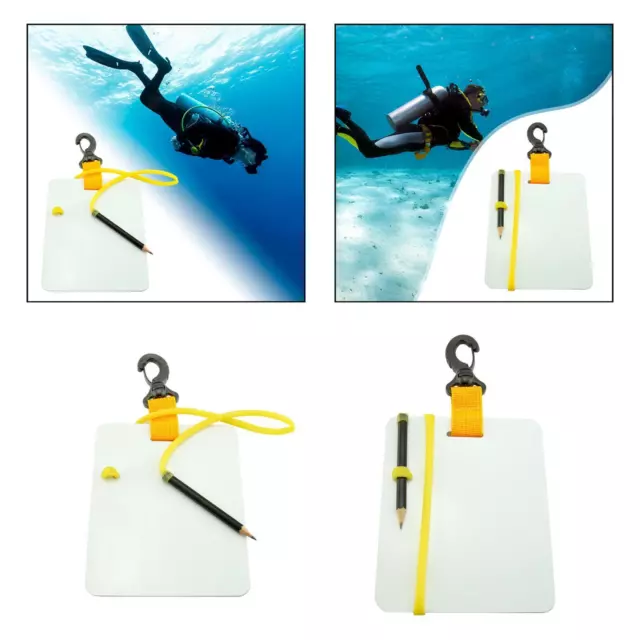 Underwater Slate Writing Board with Swivel Clip Pencil Handwriting Board for