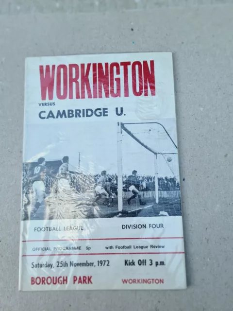 Workington V Cambridge U - 1972- Football Program