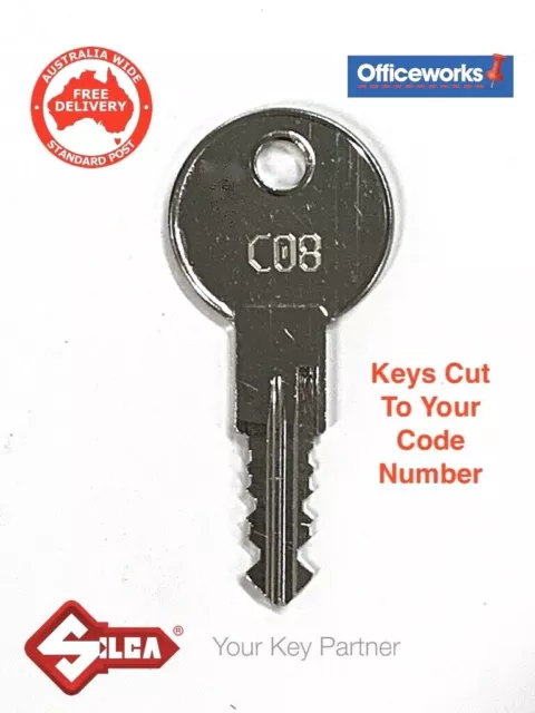 OFFICEWORKS, STILFORD, WT, WANGTONG Filing Cabinet Lock Keys. -Key Cut to Code