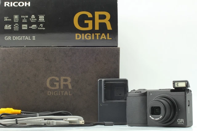 [NEAR MINT in Box] RICOH GR DIGITAL II 10.1MP Digital Camera Black From JAPAN