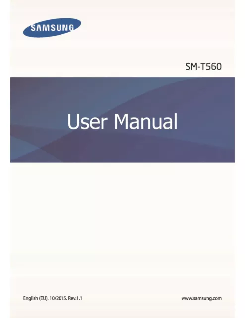 Samsung Galaxy Tab A Sm-T560 Printed Instruction Manual User Guide 84 Pages A4