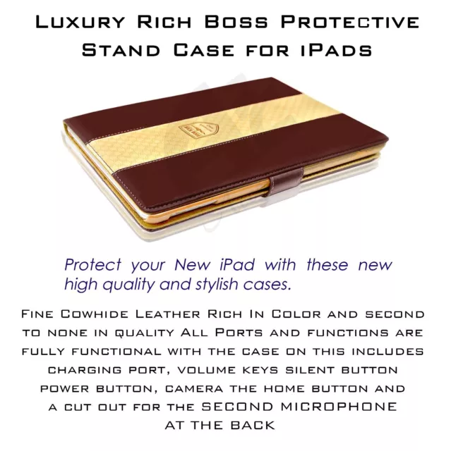 Custodia protettiva premium Rich Boss in pelle di design per Apple iPad 2