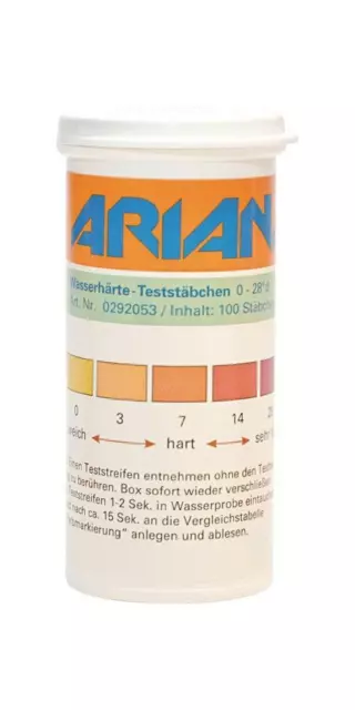 Ariana Messstäbchen TRGS 611 Wasserhärte 0-28 °dH 100 St.