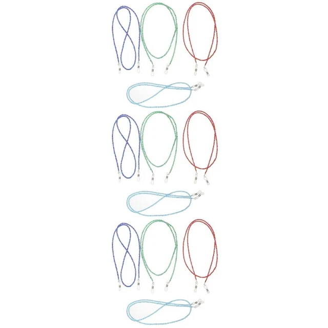 12 piezas Vidrios de colores Cadena Gafas Antideslizantes Gafas Cadena Para Exterior