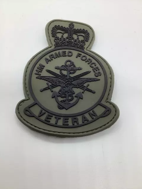 HM Armed Forces Veterans PVC badge morale patch Hook & Loop backed