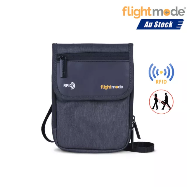 Flightmode RFID Neck Pouch Waterproof RFID Blocking Travel Pouch Neck Wallet Bag