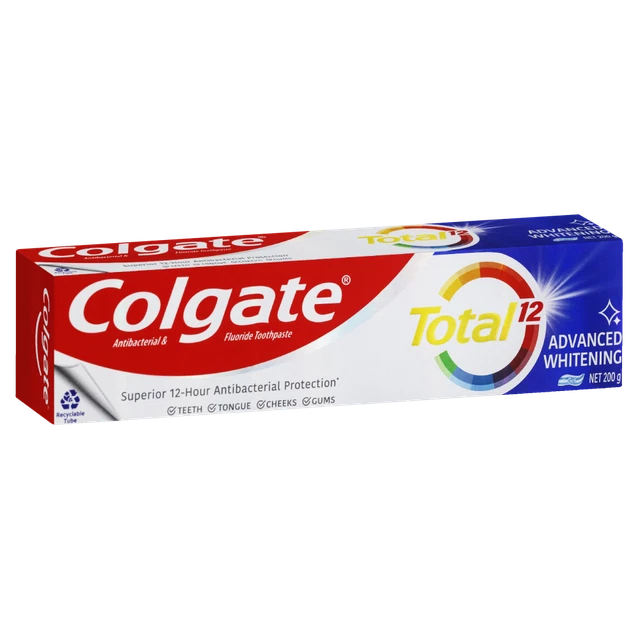 COLGATE TOTAL ADVANCED Whitening Toothpaste 200g Antibacterial Fluoride ...