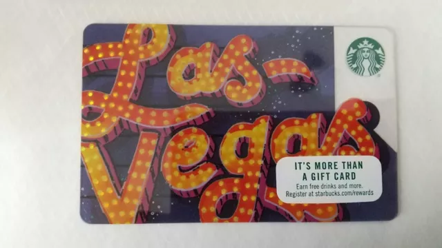 Starbucks USA Card 2016 No 6136 Las Vegas PIN INTACT Purple Neon #1821