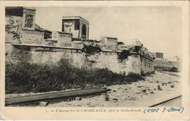 CPA AK Old fort of CASABLANCA after bombing MOROCCO MILITARY (23193)