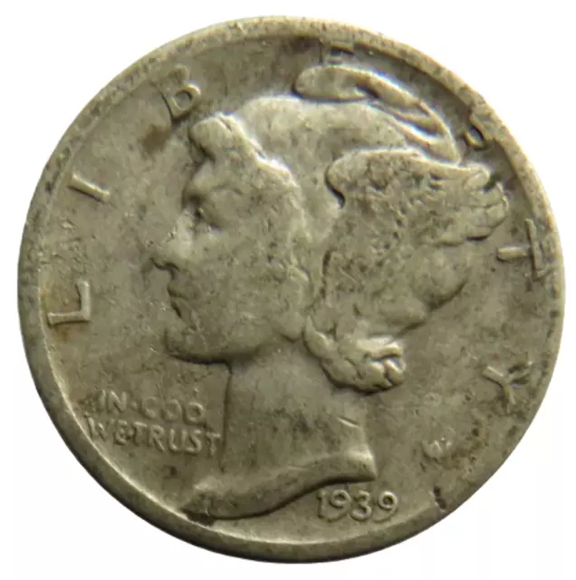 1939-D USA Silber Quecksilber Dime Münze