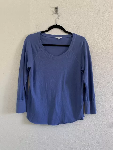 Standard James Perse Cotton Long Sleeve Pullover Blue Tee Size 2 (US M)