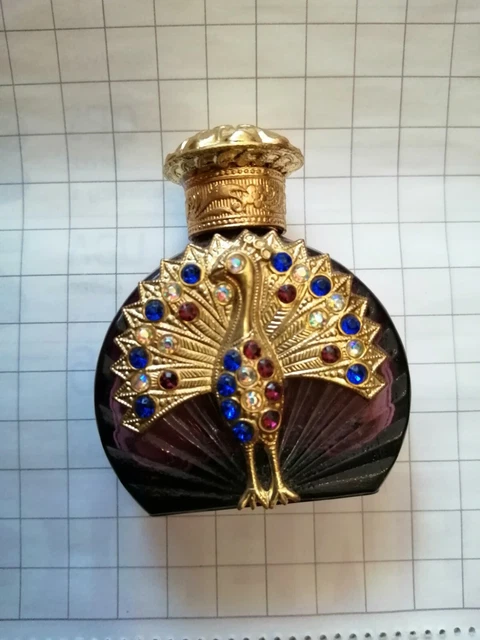 Boccetta porta profumo  vetro  decorata a mano da collezione