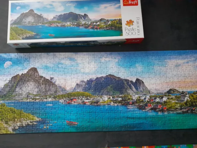 Panorama Puzzle 500 Teile "Bibi Lofoten,  Norwegen" komplett, Trefl