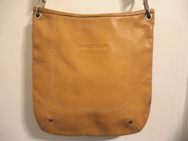 LONGCHAMP Tan Leather Crossbody Shoulder Bag Travel Purse