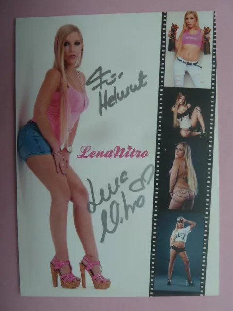 -ke- Lena Nitro (Model, Erotik) - Autogrammkarte (mit Widmung)