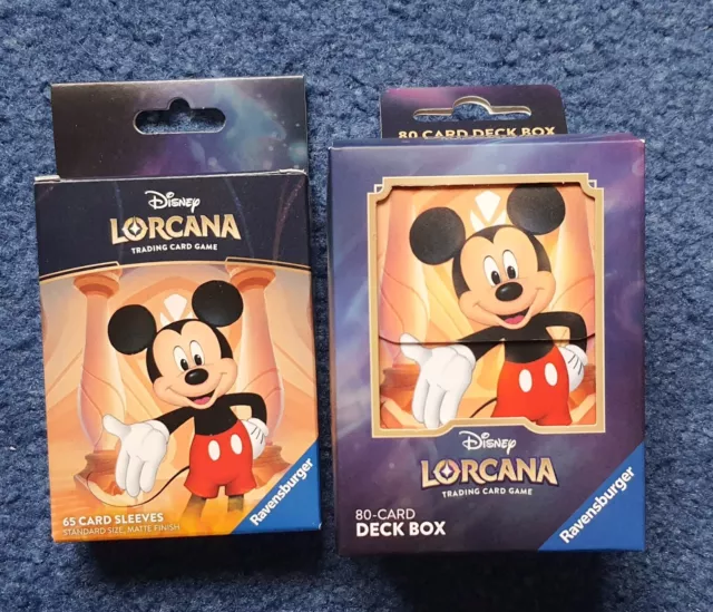 Disney Lorcana Mickey Mouse 65 Protège-Cartes Sleeves et deck box, officiel