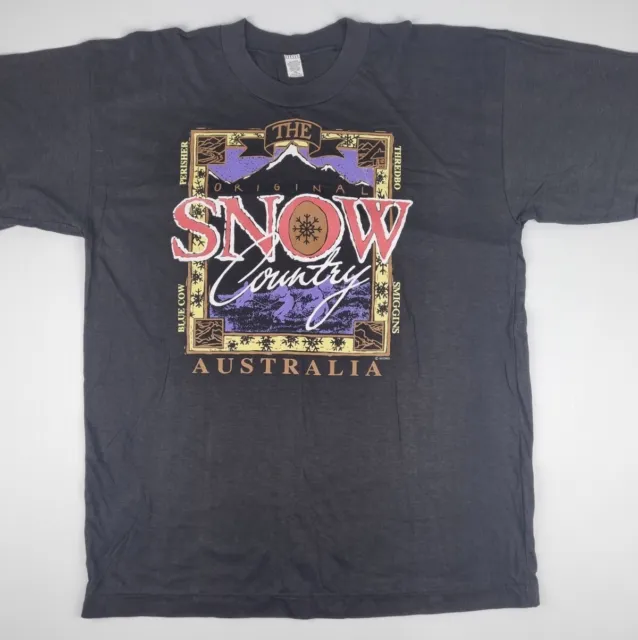 Vintage Snow Country Australia TShirt Single Stitch Black