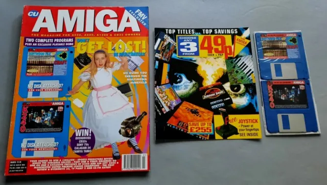 CU Amiga Magazine March 1994 with Cover Disks 76 & 77 - Very Good Condition