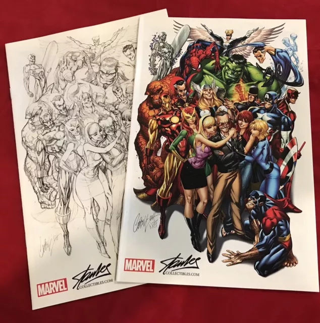 Avengers #1 SDCC J Scott Campbell Color & Sketch Variant Set Stan Lee SPIDER-MAN