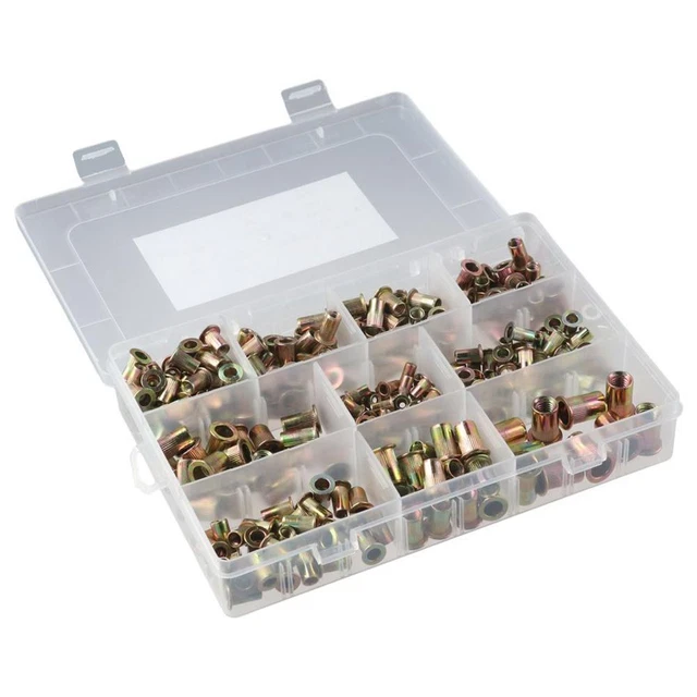 300Pcs Zinc Plated Surface Rivet Nut  Metal Plates Automobiles Aviation