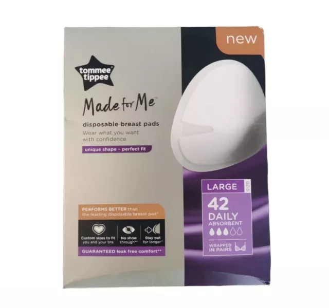 Tommee Tippee Made For Me Disposable Breast Pads Size Large 42 Count