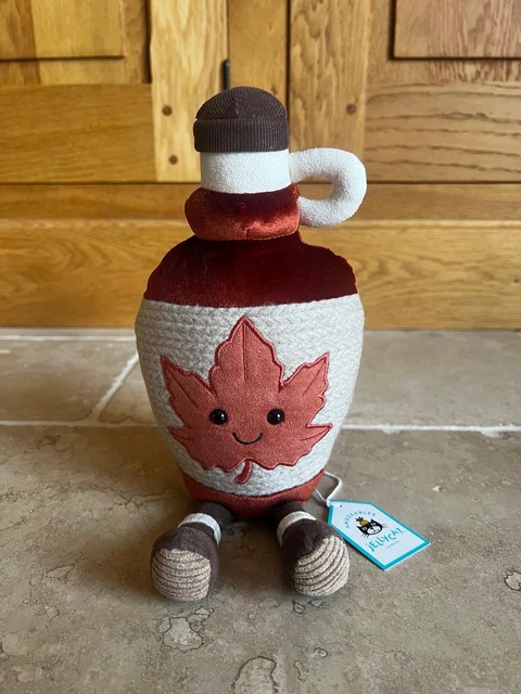 RARE JELLYCAT ACERED Maple Syrup BNWT CANADA EXCLUSIVE sauce honey soft ...