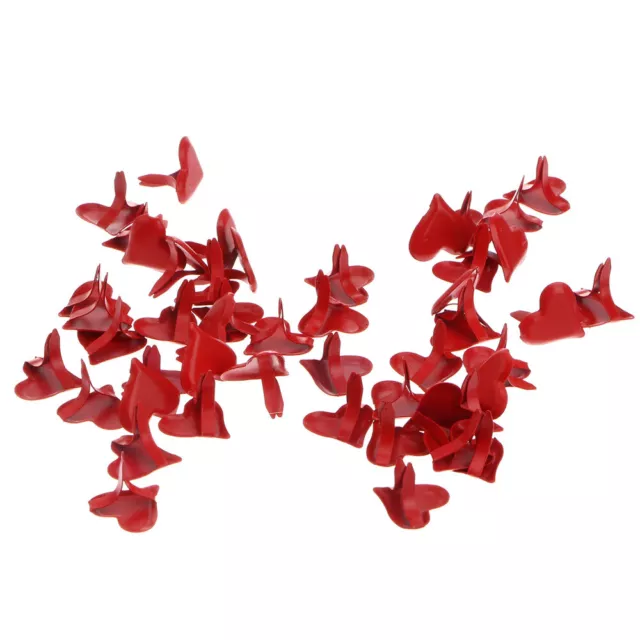 50 Mini Red Heart Brads for DIY Scrapbooking & Paper Crafts-CX