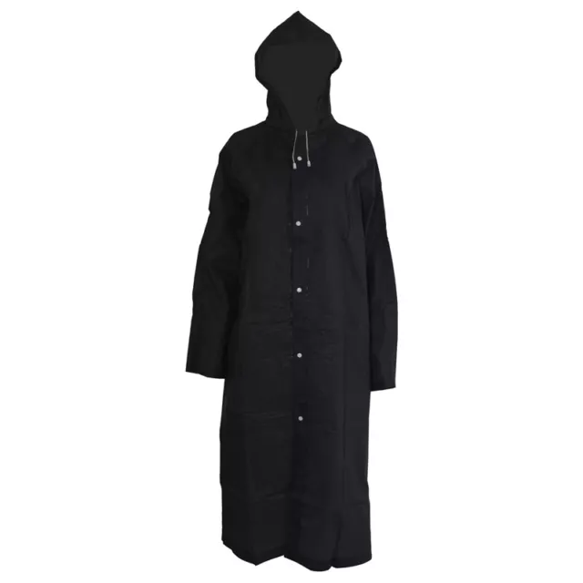 2X(FASHION EVA RAINCOAT Raincoat Transparent Camping Raincoat Black ...