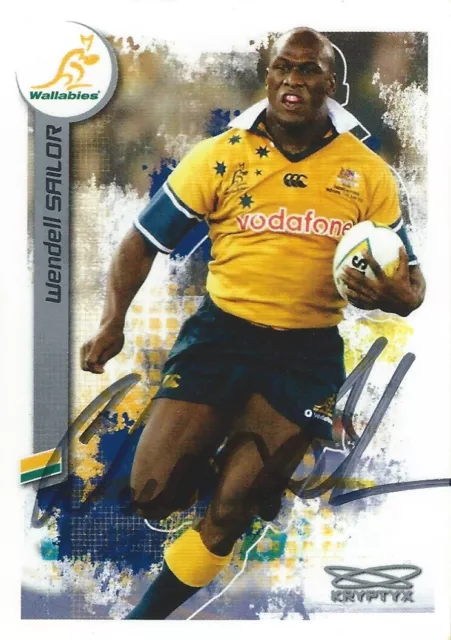 ✺Signed✺ 2003 WALLABIES Rugby Union Card WENDELL SAILOR