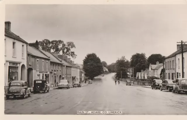 a irish limerick main street adare eire old antique  postcard ireland collecting