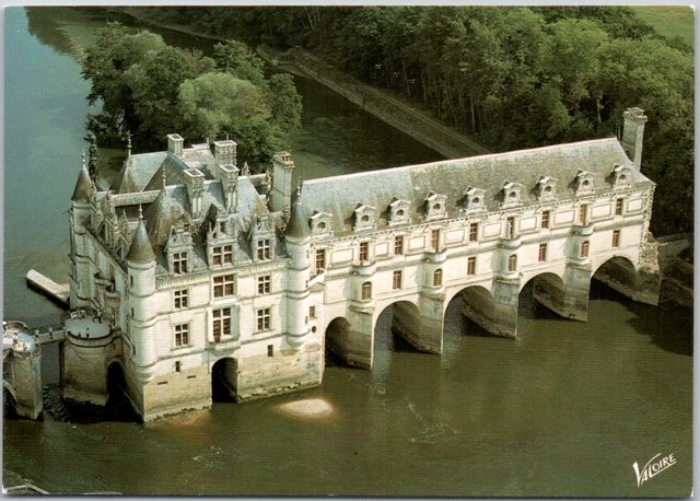The Wonders Of Loire France Valley Loire River Aerial View Europe VTG Postcard