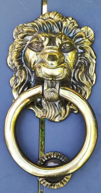 Heurtoir/Marteau de porte forme de Tête de Lion, style Antique- Laiton Vieil Or 3