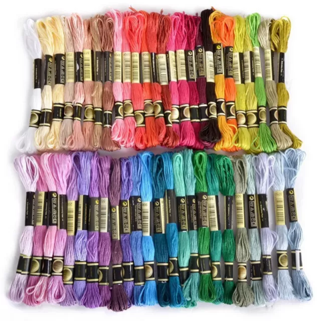 50 muelles barra de bordar hilo de bordar 8 m multicolor punto de cruz ganchos bordar coser NME