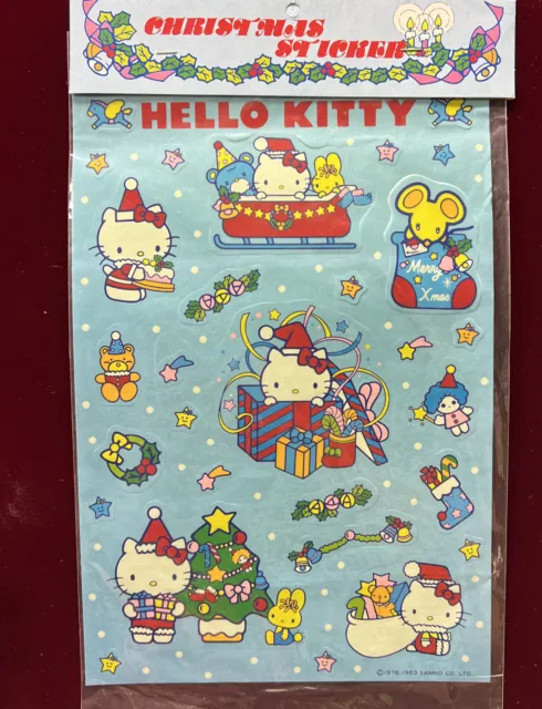 Vintage RARE Hello Kitty Christmas Stickers 1983