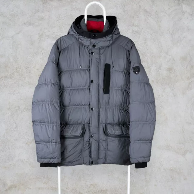 TOMMY HILFIGER PUFFER Jacket Grey Duck Down Fill Men's Large $61.66 ...