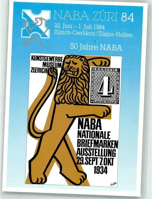 39699380 - Oerlikon 50 Jahre NABA 1934 Serie Nr.3 Phila Schweiz